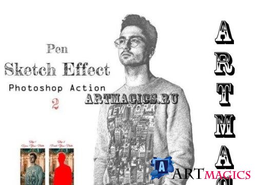Pen Sketch Effect PS Action -2 - 16071274