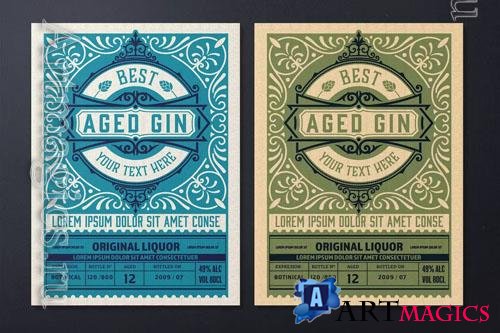Vintage Liquor Label Packaging Layout 
