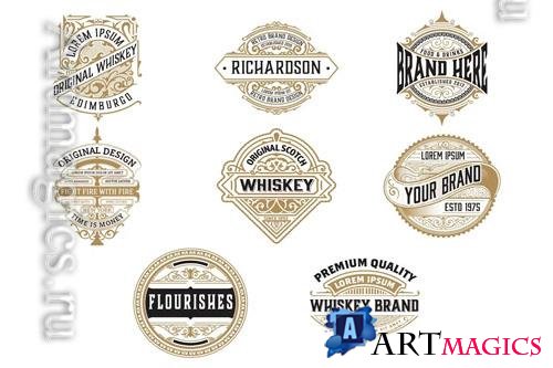 Set of 8 Vintage Logos and Badges 