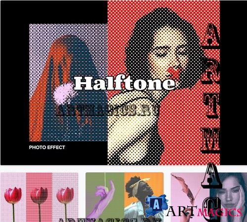 Halftone Poster Effect - 13435105