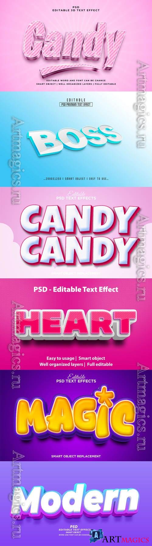 Psd style text effect editable set vol 446