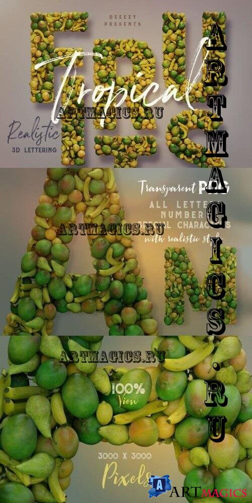 Fruits - 3D Lettering - 3815391