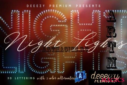 Night Lights - 3D Lettering - 2300645