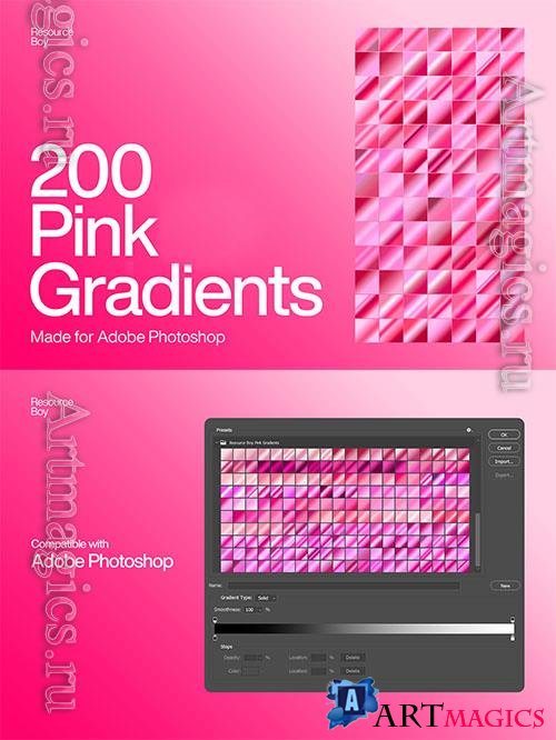 200 Pink Photoshop Gradients