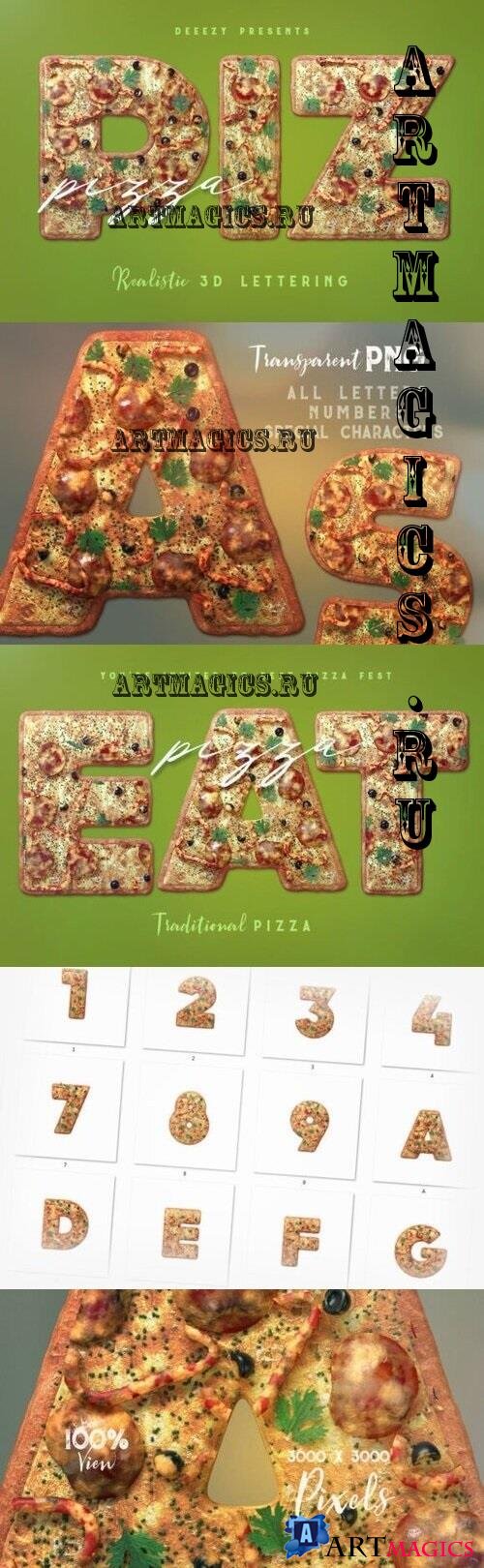 Pizza - 3D Lettering - 3234667