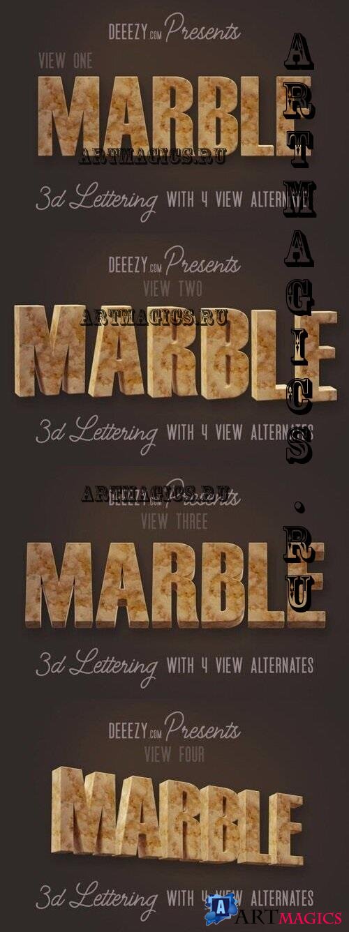 Marble 3D Lettering