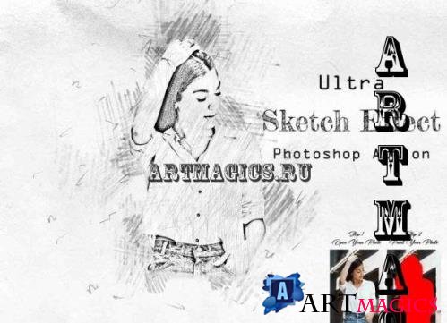 Ultra Sketch Effect Photoshop Action - 16488416