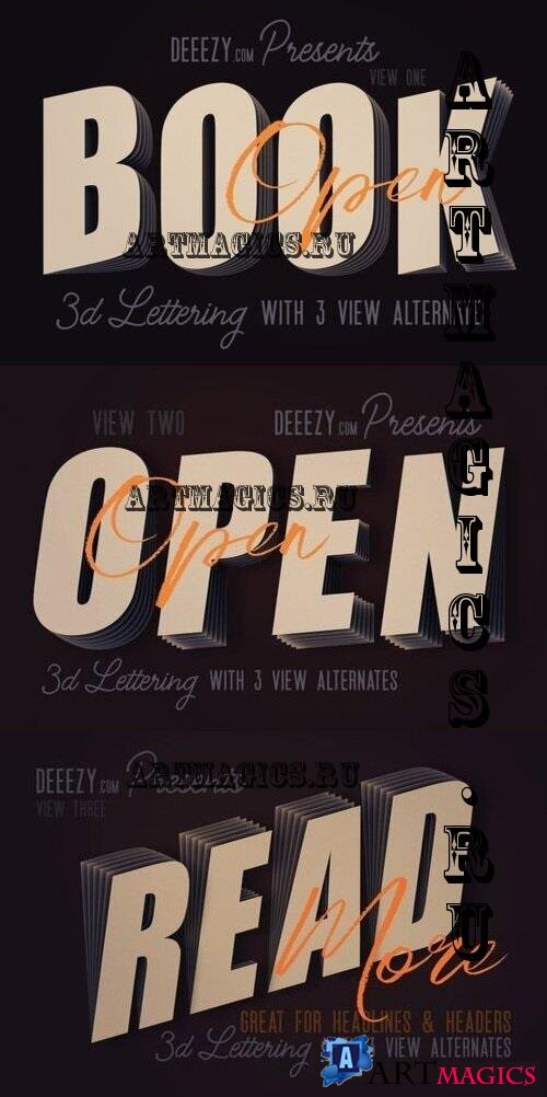 Open Book 3D Lettering