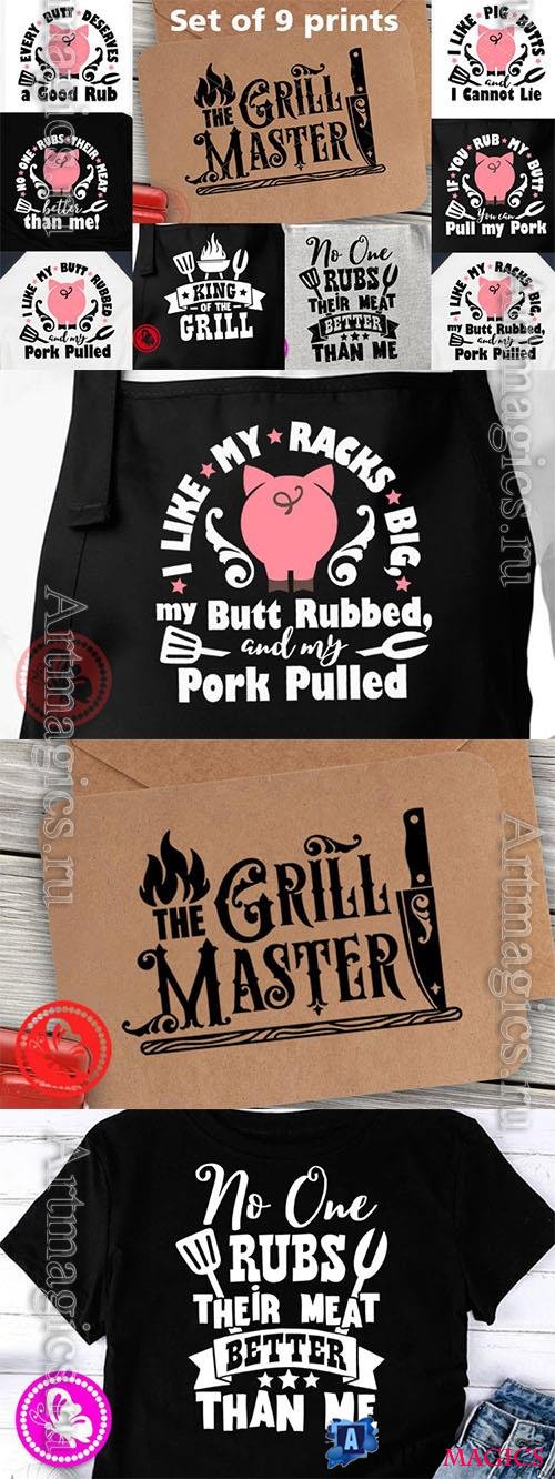 King of the grill shirt,  barbecue apron steak bundle design elements
