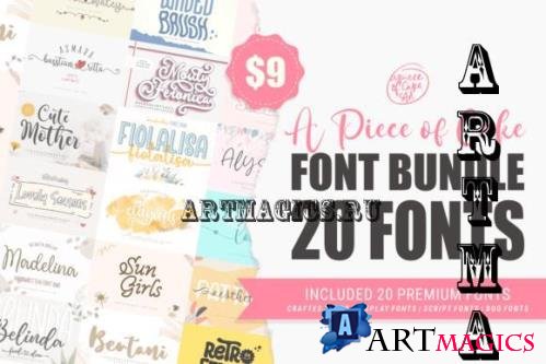 A Piece of Cake Font Bundle - 20 Premium Fonts