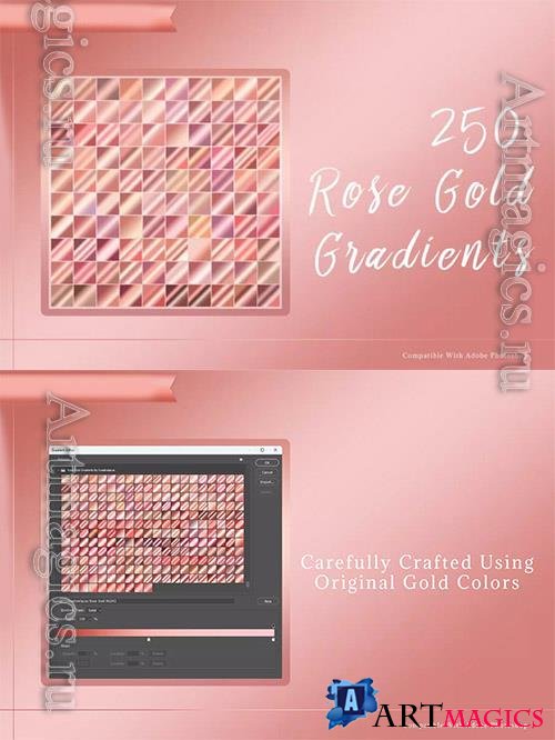 250 Elegant Rose Gold Gradient