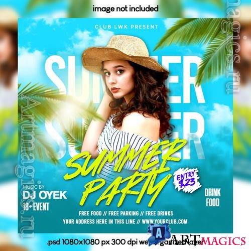 PSD summer party flyer design