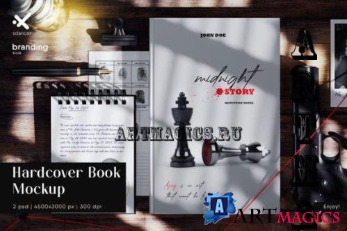 Hardcover Book Mockup for Detective Story Presentation - 2587134
