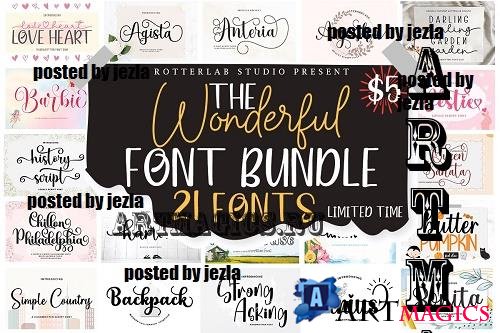 The Wonderful Font Bundle - 21 Premium Fonts