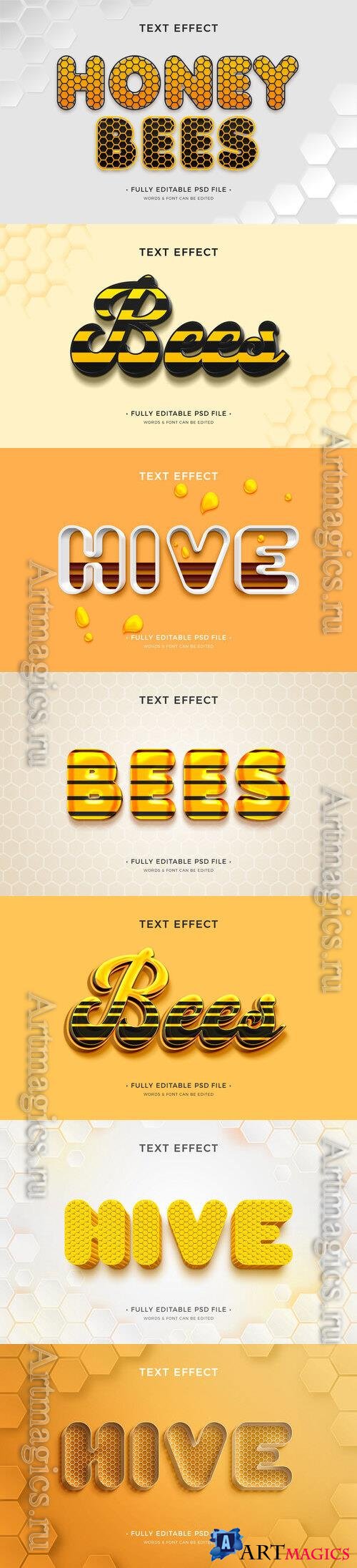 PSD honey bee text effect