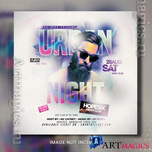 PSD urban night club event flyer