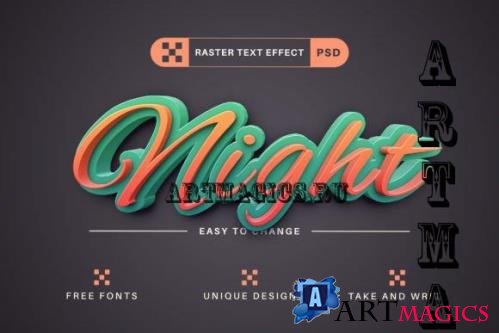 Night - Editable Text Effect, Font Style  - 2592160