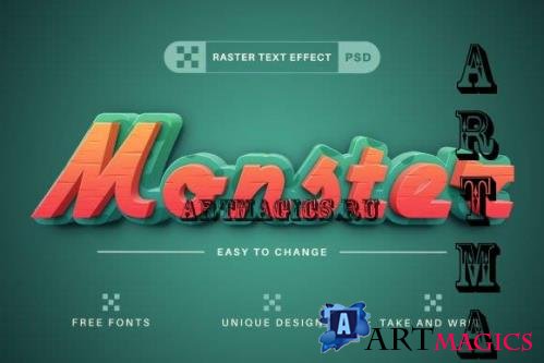 Monster - Editable Text Effect, Font Style  - 2592443