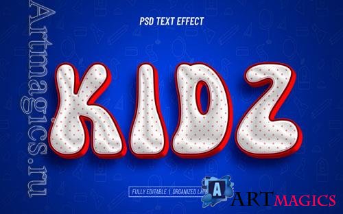PSD children day kids editable text effect