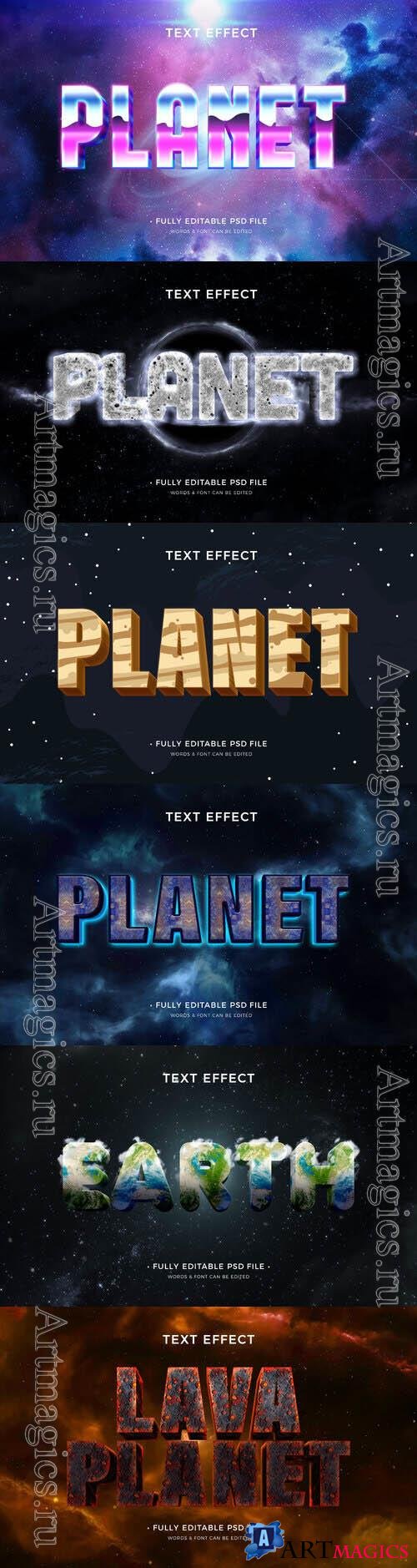 PSD planet text effect