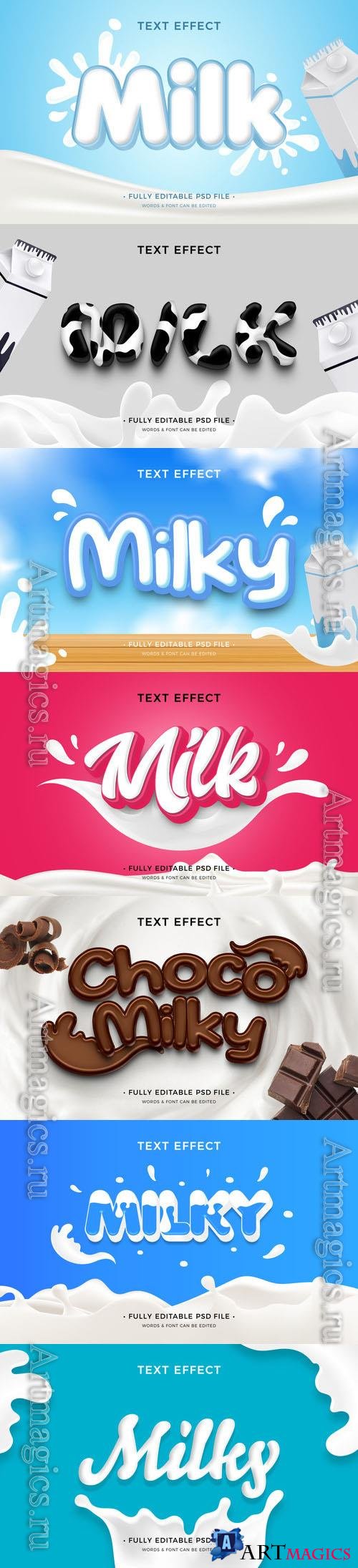 PSD milk text effect