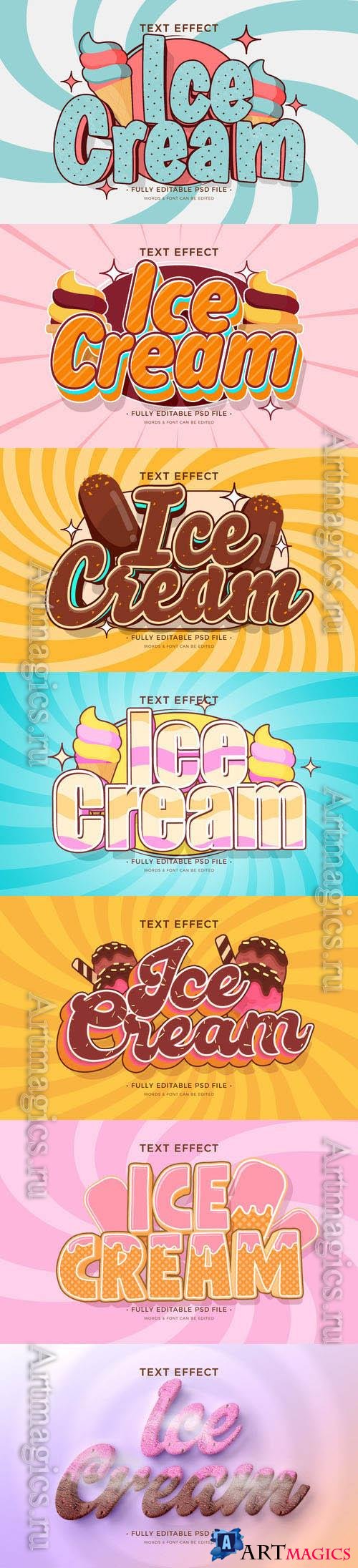 PSD ice cream text effect