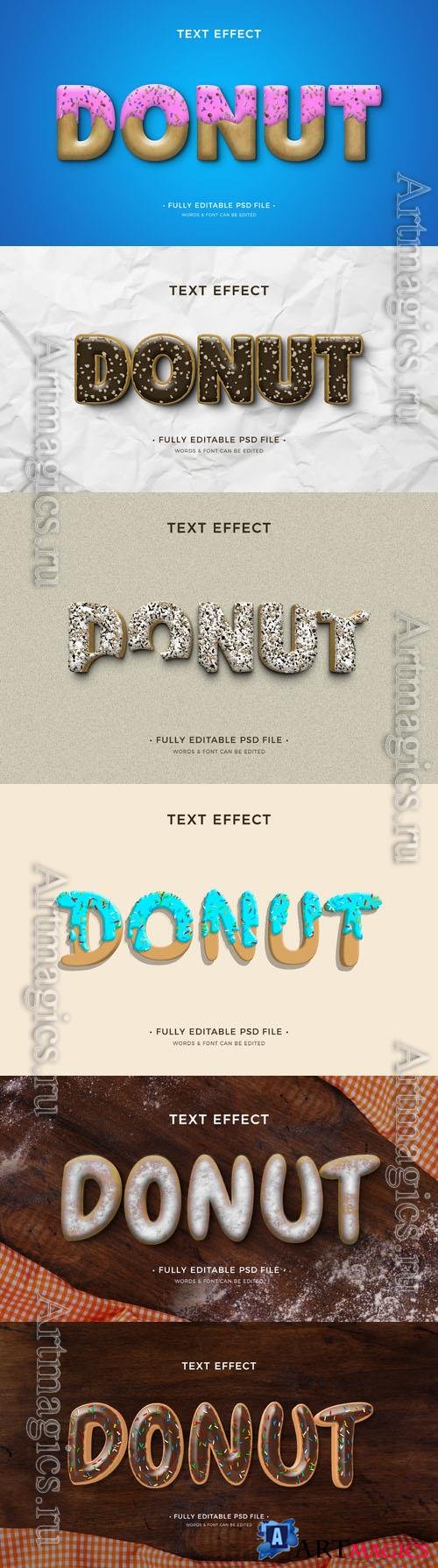 PSD donut text effect