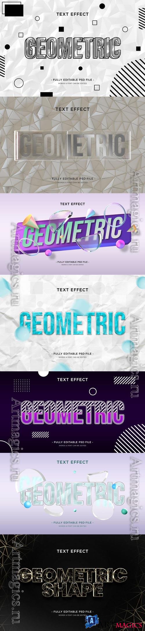 PSD geometric shapes text effect