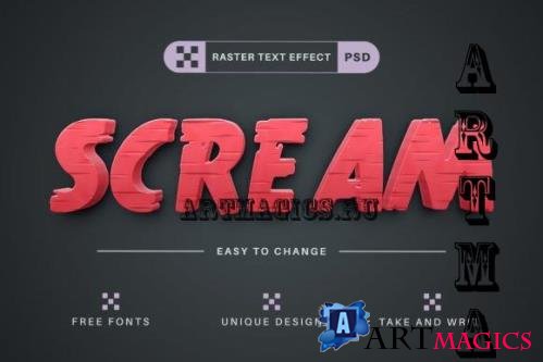 Scream - Editable Text Effect - 16535666