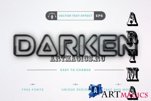 Dark Stroke - Editable Text Effect - 17649816