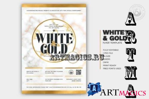 White and Gold Flyer Template - 17652084