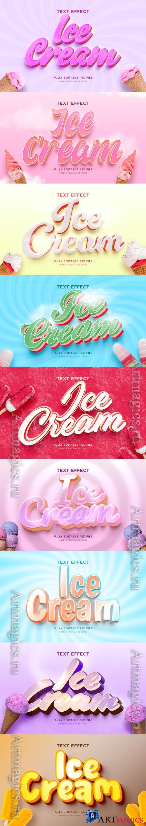 PSD ice cream text effect