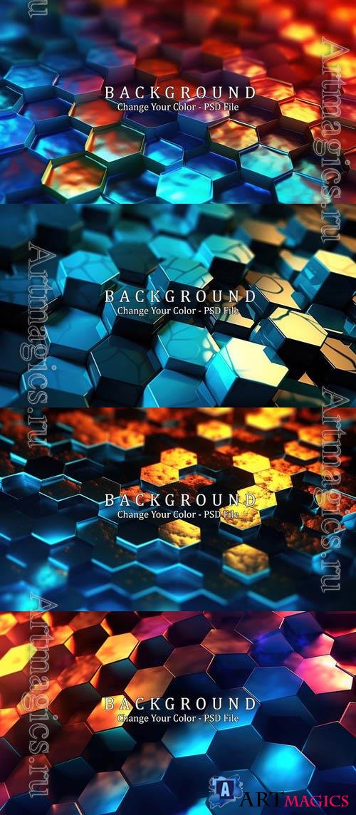 PSD abstract hexagon background
