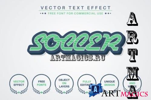 Retro Soccer - Editable Text Effect - 17675628