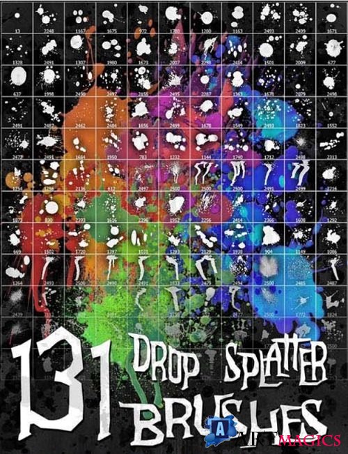 130+ Drop Splatter Brushes for Photoshop