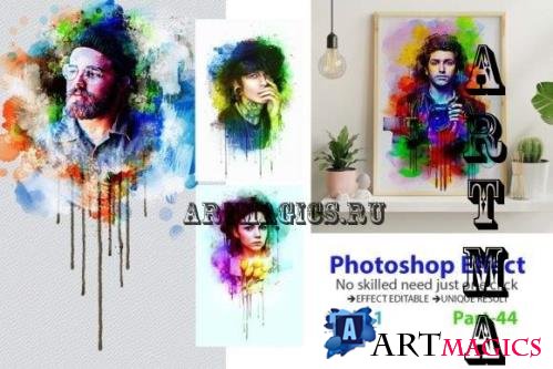 Watercolor Dropping Photo Painting - 12701557