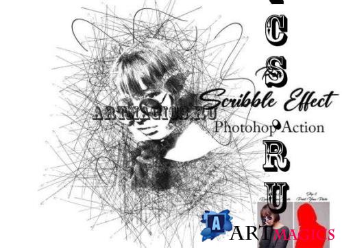 Pen Scribble Effect Photoshop Action - 21317976