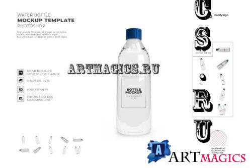 Transparent Water Bottle Mockup Isolated  - 2586087