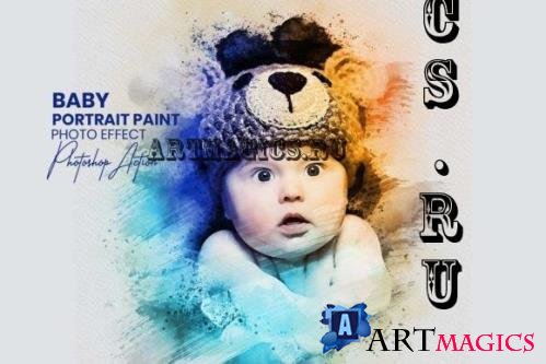 Baby Portrait Paint Photo effect - 13453398