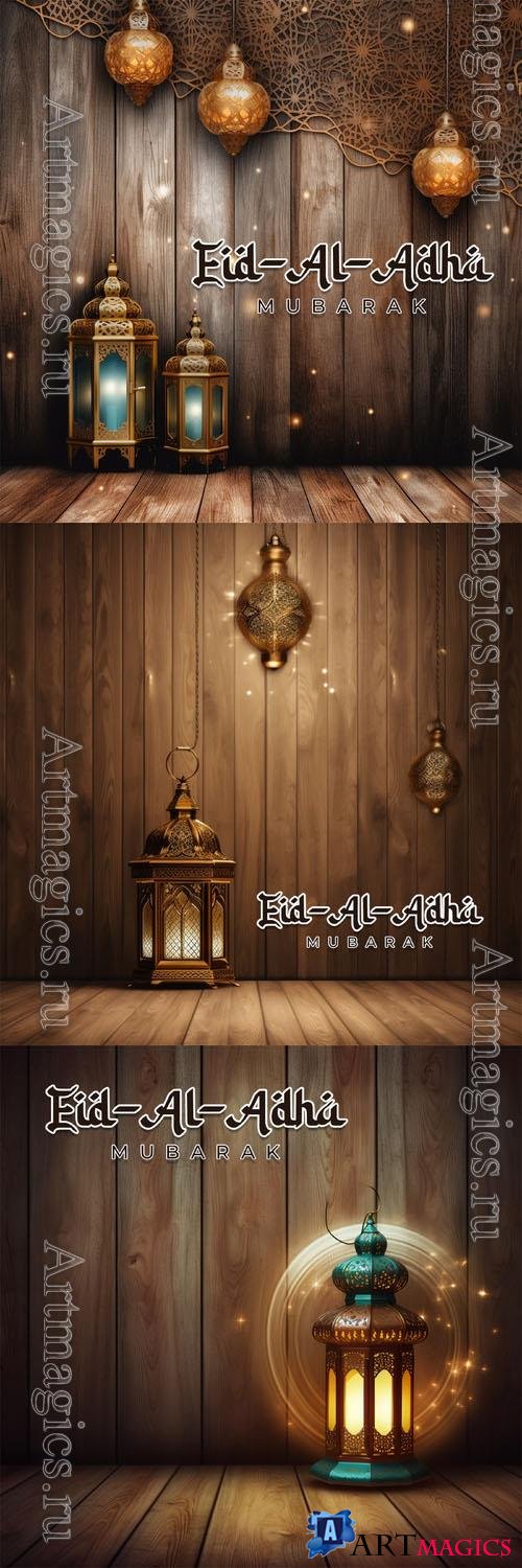 Eid al adha mubarak greeetings psd template vol 3