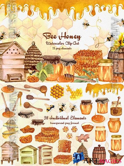 Honey Watercolor Clipart [PNG]
