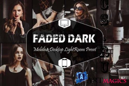 10 Faded Dark Mobile & Desktop Lightroom Presets, Black Warm - 2638209