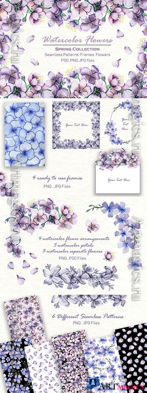 Watercolor Flowers Collection