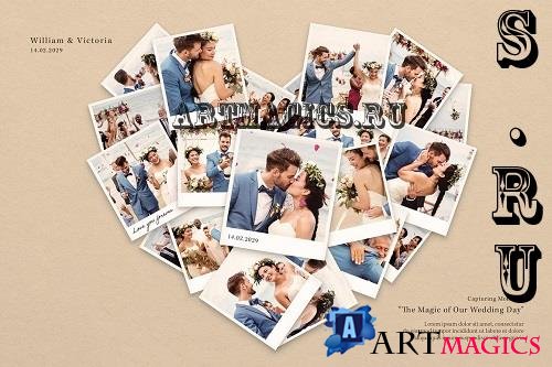 Love Heart Photo Collage Template - 21330376