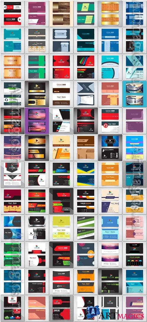 100 business cards - vector collection