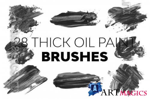 CreativeMarket - Thick Oil Paint Brushes - 21322698