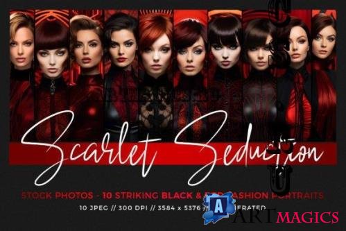 10 Black and Red Fashion Portraits - 25412469