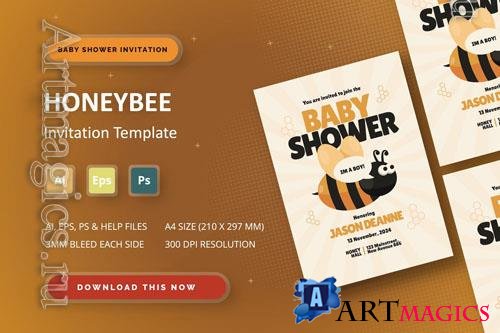 Honeybee Baby Shower - Invitation - PXR6EXJ