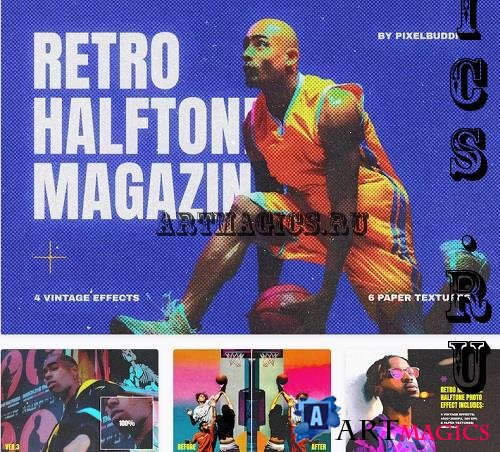 Retro Magazine Halftone Photo Effect - 25412654