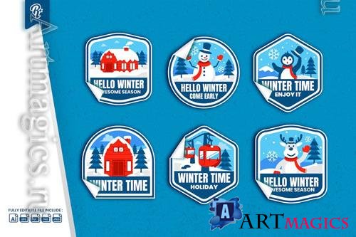 Winter Badge Sticker Object